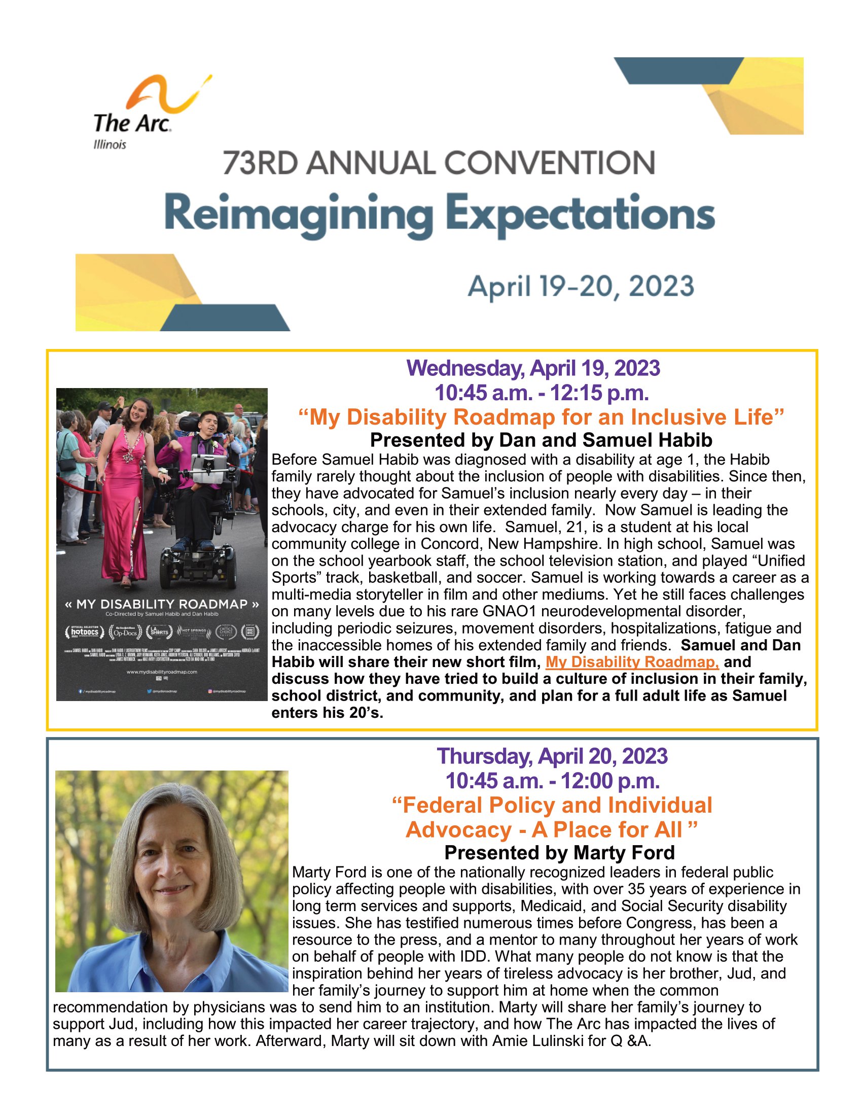 73rd Annual Convention The Arc of Illinois
